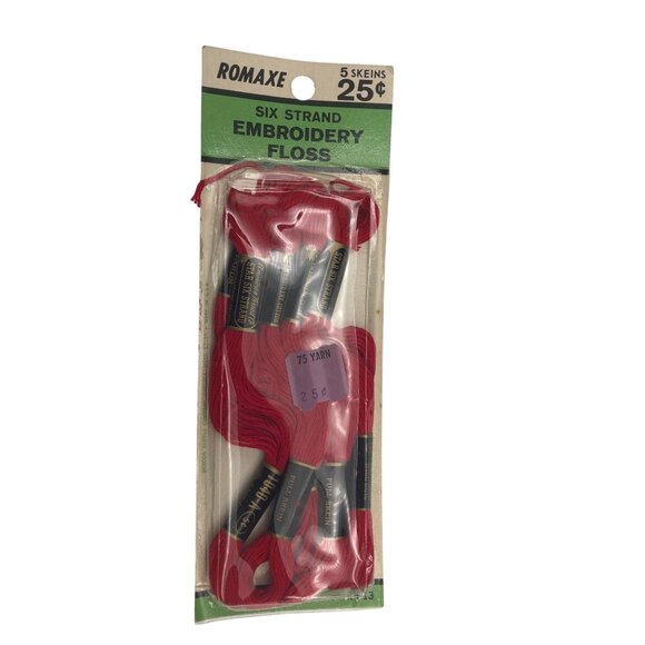 Romaxe Six Strand Embroidery Floss 5 Skeins Red/Yellow/Green Cotton Thread Craft - Picture 2 of 7